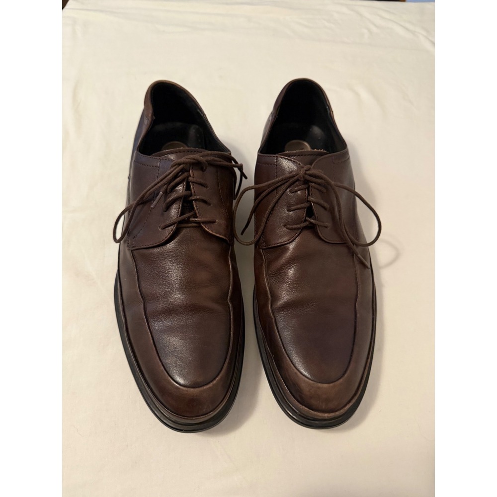 Kenneth Cole New York Pyra-Mid Mens 10.5 Dark Brown Leather Bicycle Toe Oxfords